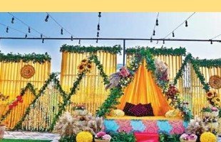 Marigold Stage Haldi Setup - Ahmedabad Event Management
